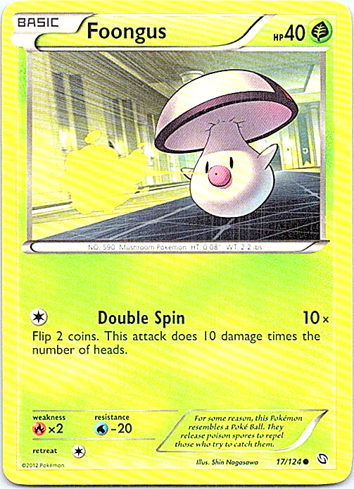 Foongus 17/124 Pokemon BW Dragons Exalted Regular Light Play 