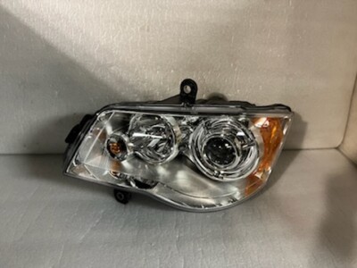 HECASA Driver Side Headlight Compatible With 2011-2019 Dodge Grand Caravan 4-Door Van 2008-2016 Chrysler Town & Country Chrome Housing Clear Lens Left