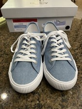 NEW Hurley size 6.5 blue chambray Lace Up low top canvas Sneakers Carrie women