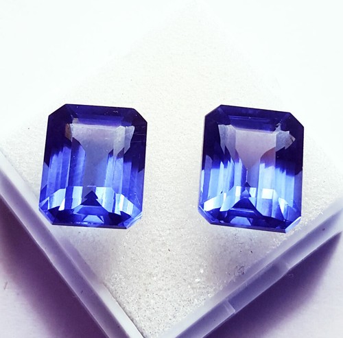 Par de piedras preciosas sueltas tanzanita natural de 8 a 10 quilates certificado R393 - Imagen 2 de 9