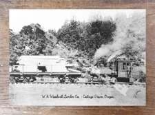 Historic W A Woodard Lumber Co. - Cottage Grove Train Postcard