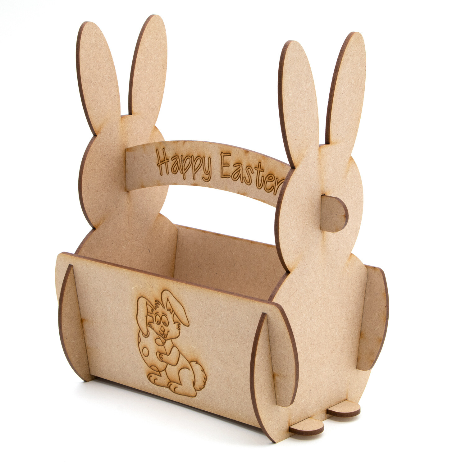 Easter Egg Bunny Rabbit Basket - Egg Hunts Kids Easter Gift Bunny Design MDF