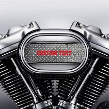 Custom Text Rustic Diamond Plate Air Cleaner Insert Replaces Stock Harley Insert