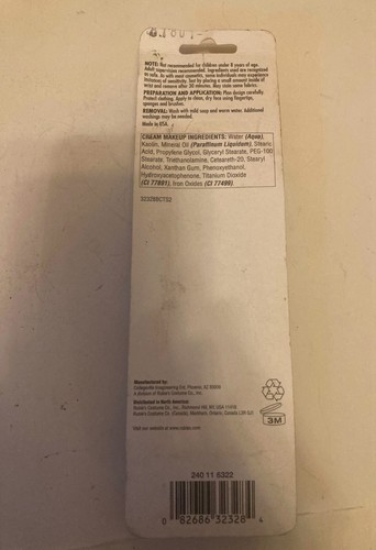 Halloween Face Makeup Theatrical Painting Zombie Gray Cream Water Washable NEW - Picture 2 of 3