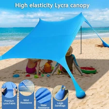 Beach Tents Portable Sun Shade Canopy UPF 50+ Outdoor Sun Shelter with Sandbag