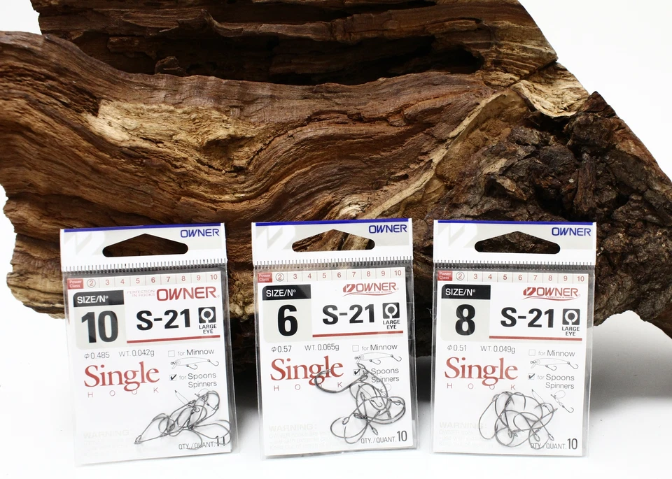 Balzer Owner S-21 Spoon Haken Gunsmoke Gr. 6 8 10 Trout Hook für Spinner Blinker