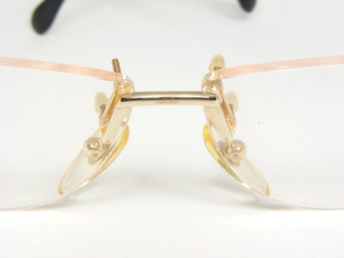 Vintage LUXOTTICA 7571 G385 GEP 18K GOLD EYEGLASSES GLASSES 57-20-135mm Italy - Picture 11 of 14
