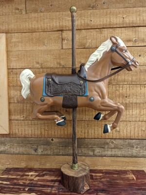 Vintage 'Wonder Horse' Full Size Carousel Horse, Retired Child's Bouncy Toy