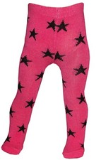 CLOSEOUT Dark Pink Knit Tights w/ Black Stars fit 18" American Girl Size Doll
