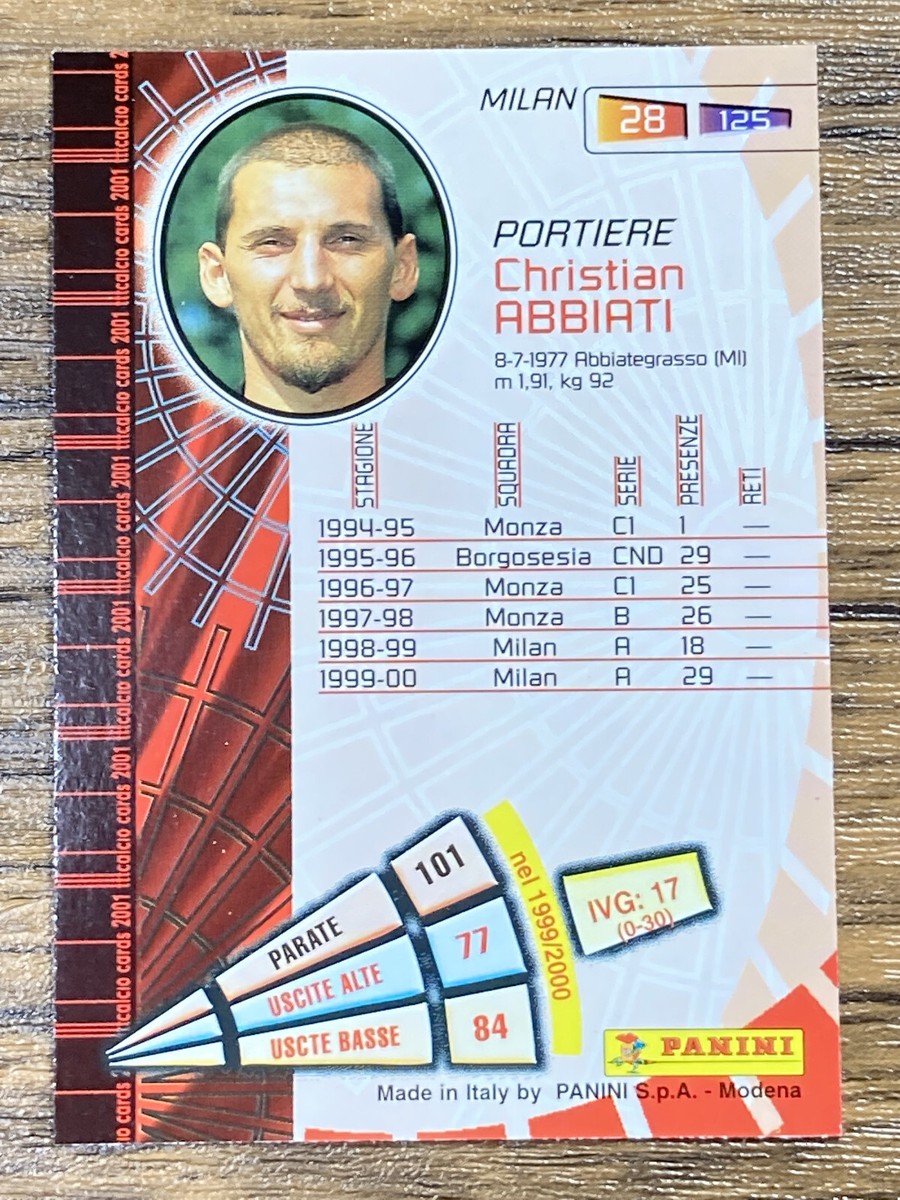 Free Shipping! Panini Calcio Cards 2001 Serie A #28 Christian