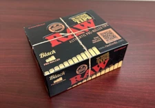 RAW Black WIDE Pre-rolled Tips 20ct -18 Tips Per Pack -FULL BOX -360 Total