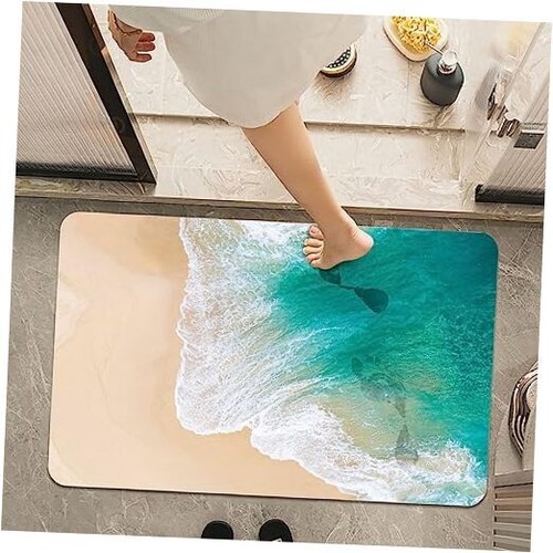 Bath Mat Rug,Summer beach Non-Slip Super Absorbent Quick Drying Bathroom Floor