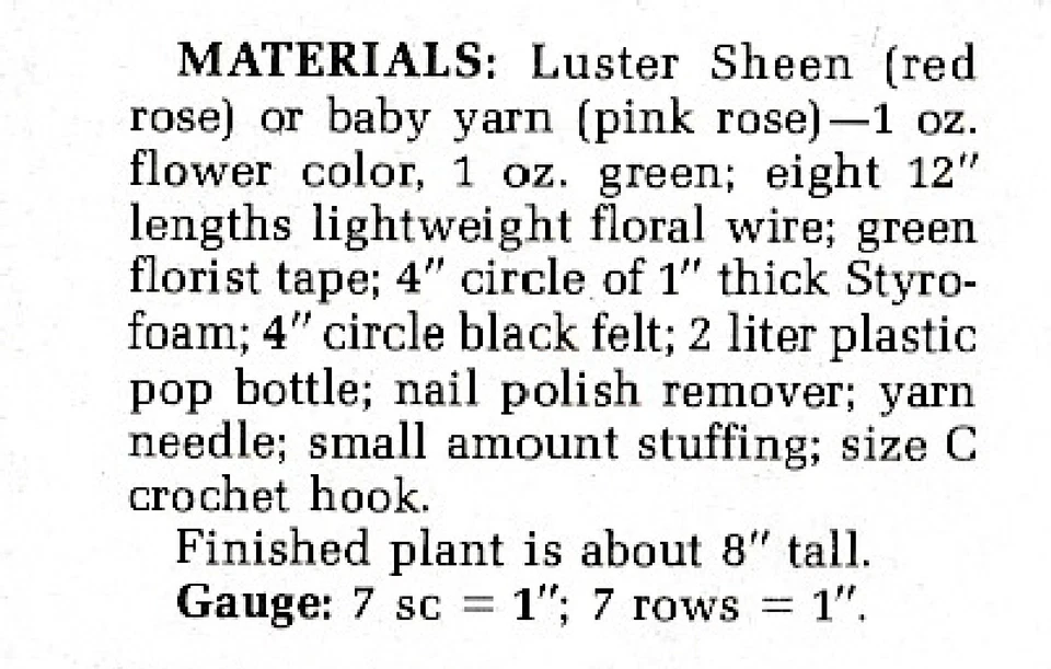 Rose in a Bottle - Luster Sheen or Baby yarn - Crochet Pattern ONLY - Image 3 of 3