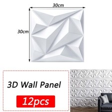 12PCS 3D PVC Wall Panels Diamond Design 30x30cm Square Wall Panels Decoration
