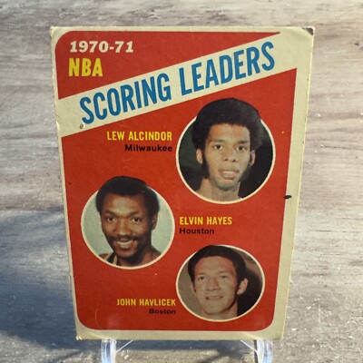 1971 Topps 1970 NBA Scoring Leaders Lew Alcindor John Havlicek Elvin Hayes #139