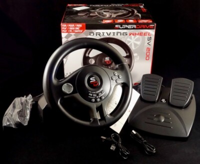 Superdrive SV200 Driving Wheel With Paddle Shifters And Pedals, NEW IN BOX