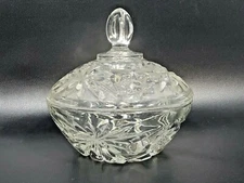 Anchor Hocking Star of David EAPC Prescut Candy Dish With Lid 5 1/4"