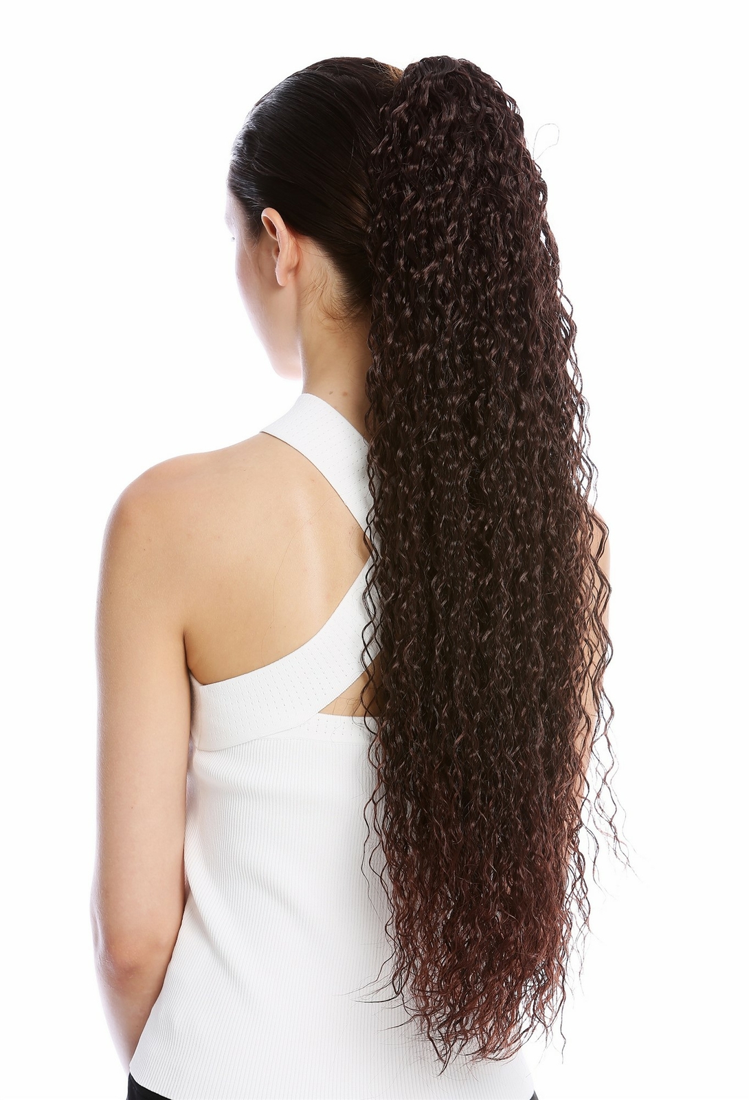 Hair Piece Braid Extreme Long Voluminous Curly Crepe Curl Creped Mahogany Braun
