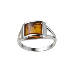 Sterling Silver and Baltic Honey Amber Ring "Kira"