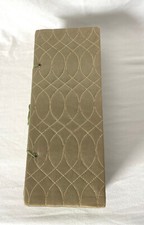 VINTAGE Green Gold Sewn QUILTED Satin Ladies Glove Box