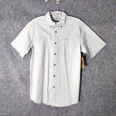 Magellan Button Shirt Small S Weekday Warrior Short Sleeve Gray Pocket Outdoor