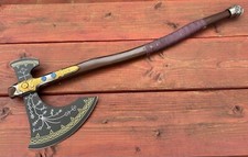 40&rdquo; Full Size God Of War Kratos Axe Medieval Ash Handle Runic Design Handforged