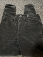 Seven7 Women's Sz 8Tummyless High Rise Slimming Skinny Velvet Jeans Grey Pants