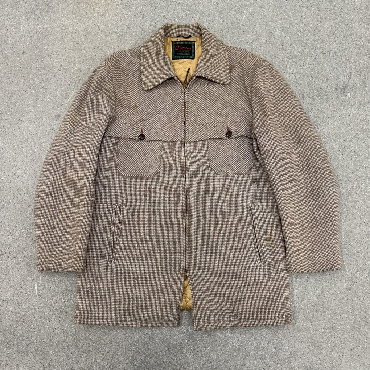 30s〜40s Vintage Chippewa ウールコート ジャケット Vtg 40s 50s CHIPPEWA Wool Plaid Car Coat Clicker Jacket Hunting | eBay