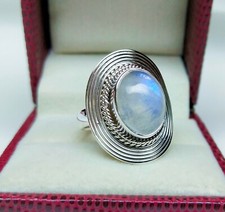 Rainbow Moonstone Ring 925 Sterling Silver Handmade jewelry Gift For Her R90