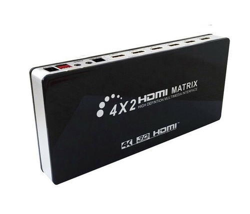4x2 HDMI Switch Matrix 4K 3D Audio Video Converter Splitter Laptop To TV Monitor - Picture 2 of 15