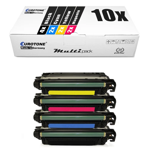 10x Eurotone ECO Toner ersetzt HP CF360A CF361A CF362A CF363A 508A CF360A-63A