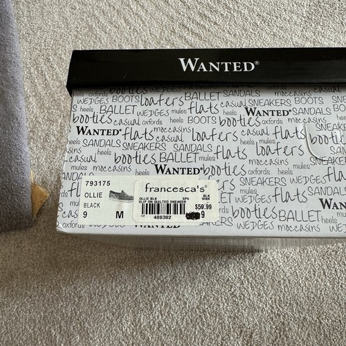 Wanted Slip on Ollie Quilted Sneakers Womens Size 9 Black - Picture 8 of 8