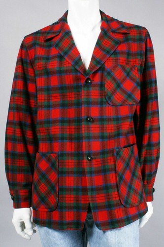 M Vintage PENDLETON 1960s Red Plaid 