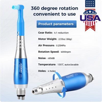 Dental Hygiene Prophy Handpiece Air Motor 4:1 reduction 4 Holes 0.25MPa 4000 rpm