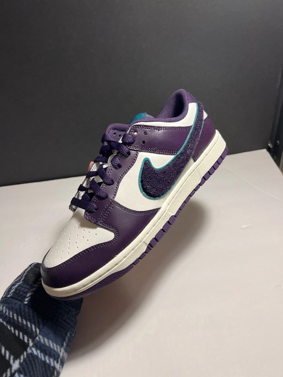 Size 10 - Nike Dunk Low Chenille Swoosh - Grand Purple DQ7683-100