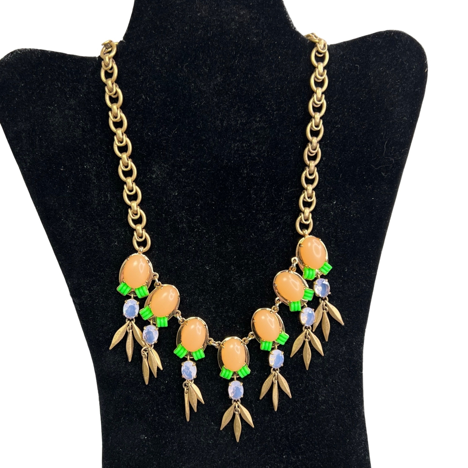 J Crew Statement Necklace Chunky Dagger Pineapple… - image 2