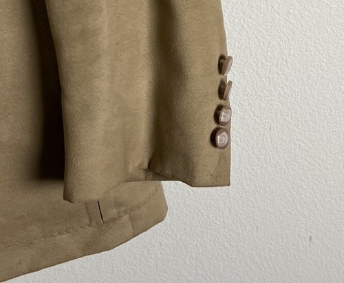Lanvin Paris NY Men's Tan Feather Suede Blazer Jacket 48R Sport Suit Coat - HR1 - Picture 4 of 10