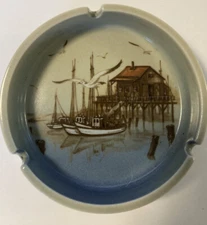 Otagiri Fishing Wharf Ashtray 5” Diameter 1.5” Tall