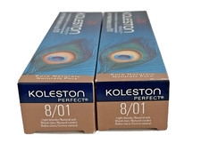 NIB 2 Wella Koleston Perfect Permanent Creme Hair Color 8/01 Light Blonde/N Ash