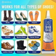 Shoe Glue Sole Repair Kit, Heavy Duty Shoe Adhesive, Waterproof, Flexible, Clear