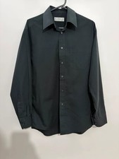 Black Vintage Men&rsquo;s M&S St Michael&rsquo;s Shirt 15inch Collar Long Sleeve