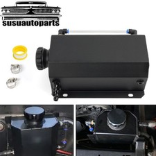Black Universal 2l Aluminum Coolant Radiator Overflow Reservoir Expansion Tank