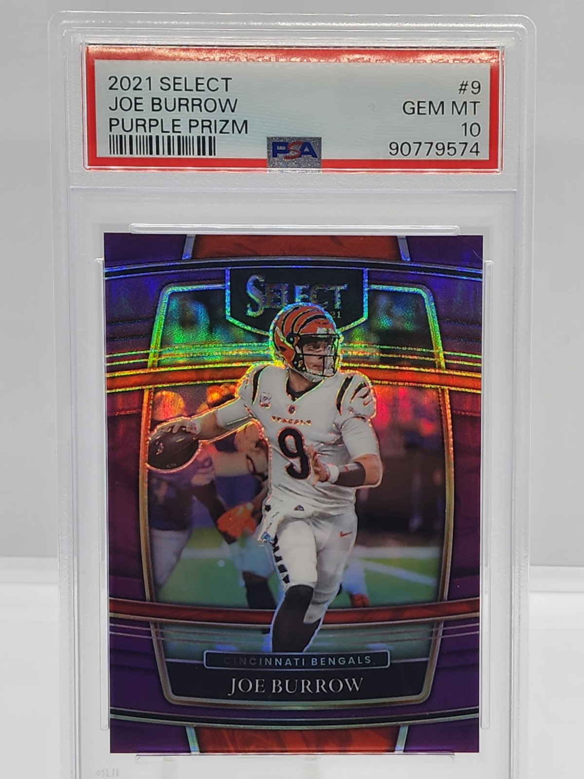 2021 Select - Joe Burrow Purple Prizm 55/75 Bengals PSA 10 #9