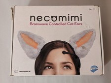 Necomimi Brainwave Neurowear Interactive White Cat Ears Headband BROKEN CLIP