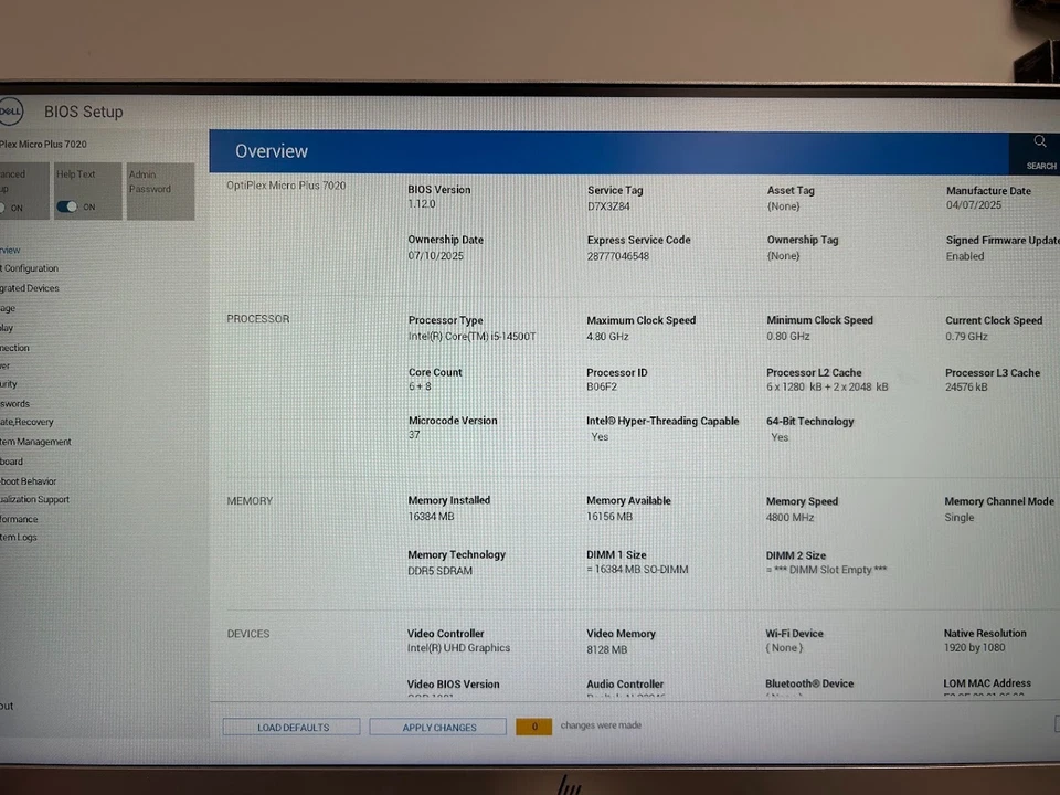 Dell OptiPlex 7020 DM Intel i5-14500T, 16GB DDR5, 512GB NVMe, NO AC ADAPTER #95 - Image 2 of 4