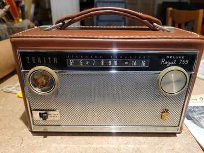 Zenith Royal 755 LK Leather Transistor Radio Works | eBay