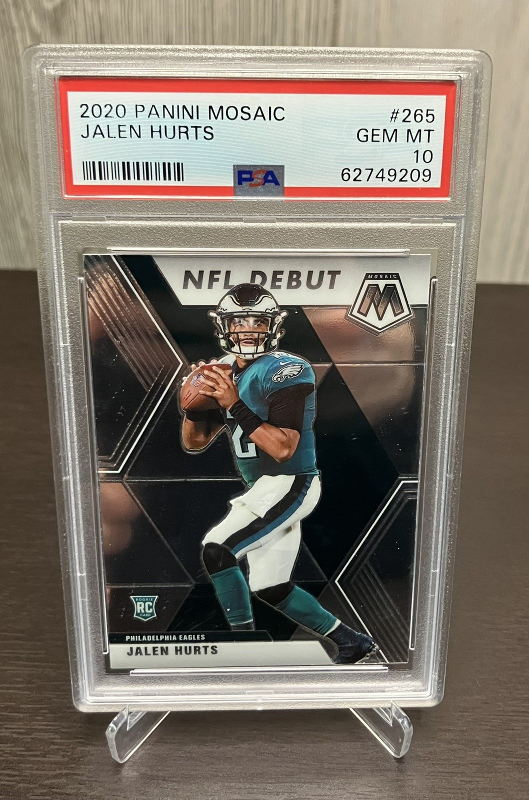 2020 PANINI MOSAIC #265 JALEN HURTS ROOKIE RC PSA 10