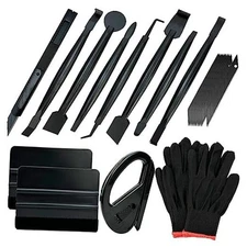  Automotive Vinyl Wraps Tools Tint Film Kit with 2 Pairs Vinyl Wrap Gloves, H02