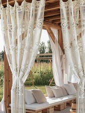 Macrame Curtain Handmade Woven Curtains, Door  Window Drapes,Divider Room Doorw
