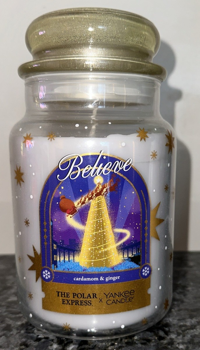 YANKEE CANDLE Believe 22oz Jar Candle Polar Express Collection NEW